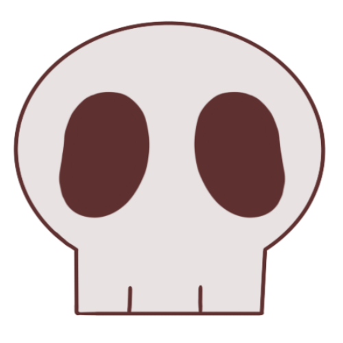 A cartoon skull.